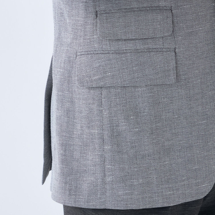 スタンリーブラッカ 【stanley blacker new york】【春夏】リネンブレンド2釦シングルジャケット/グレー グレー淡色