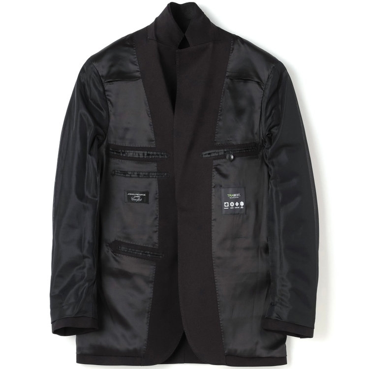 ＪＰ コンフォート 【JOHN PEARSE comfort】【年間】2釦シングルスーツ ショートタック/ブラック×ソリッド/ULTRA MOVE/TRABEST/※裾上げ必要※ベストは別売りです 黒
