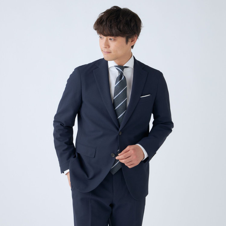 ハイスペックモーション 【HIGH SPEC MOTION】【春夏】ポリエステル2釦シングルジャケット/ネイビー 紺中間