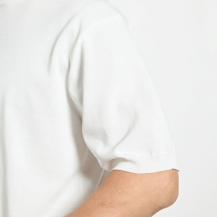 ジョンピアース 【JOHN PEARSE comfort navy】【半袖】ニットTシャツ/ホワイト 白