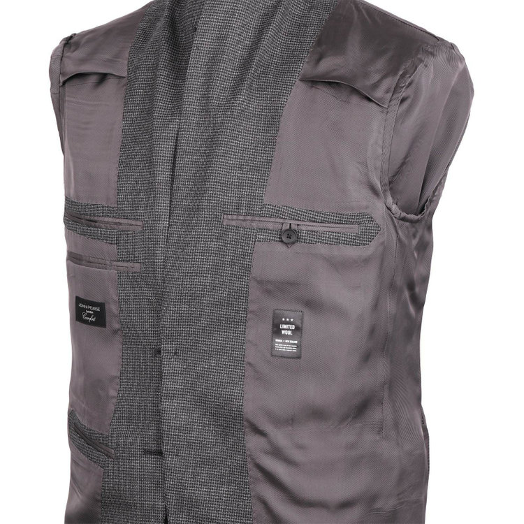 ＪＰ コンフォート 【JOHN PEARSE comfort】【秋冬】2釦シングルスーツ ショートタック/グレー×ハウンドトゥース/REAL GRAY COLLECTION/NEW ZEALAND LIMITED WOOL グレー系(灰)