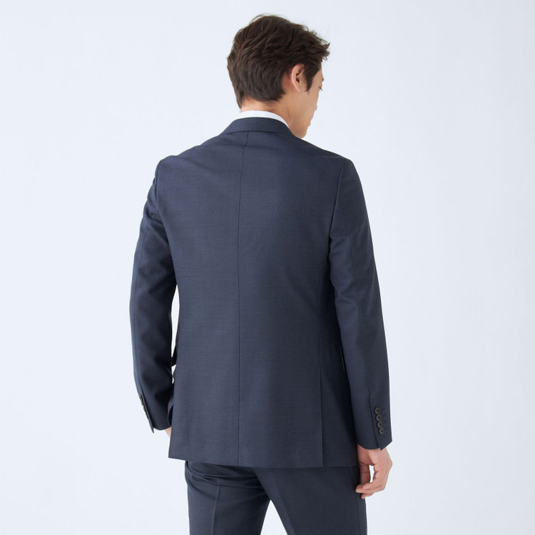 ＪＰ コンフォート 【JOHN PEARSE comfort】【年間】7WAY コーディネイトパンツ付き/2釦シングルスリーピーススーツ ショートタック/ネイビー×ソリッド+グレーパンツ/ウエストシャーリング/ウォッシャブル/ストレッチ/ULTRA MOVEM/※裾上げ必要 紺中間