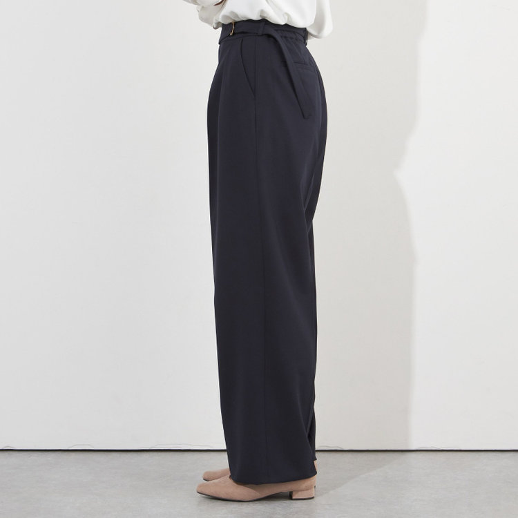 ナチュラル　ビューティー 【NATURAL BEAUTY】【年間】ワイドパンツ/ネイビー/※裾直し必要 紺中間