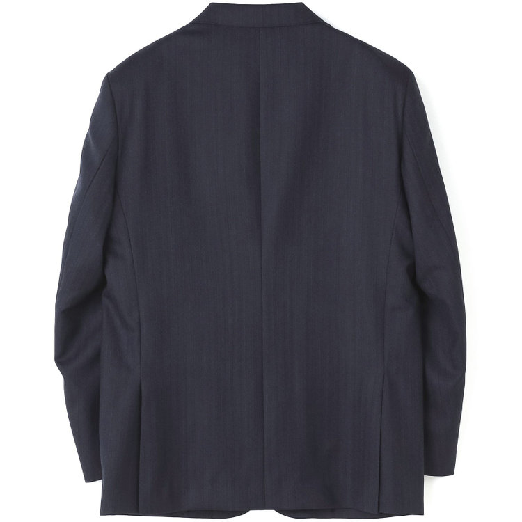 ＫＡＮＳＡＩＭＡＮ 【KANSAIMAN collection】【秋冬】2釦シングルスーツ ショートタック/ネイビー×ストライプ/REAL NAVY COLLECTION/NEW ZEALAND WOOL SHOWER CLEAN/SustainaBee Wool 紺中間