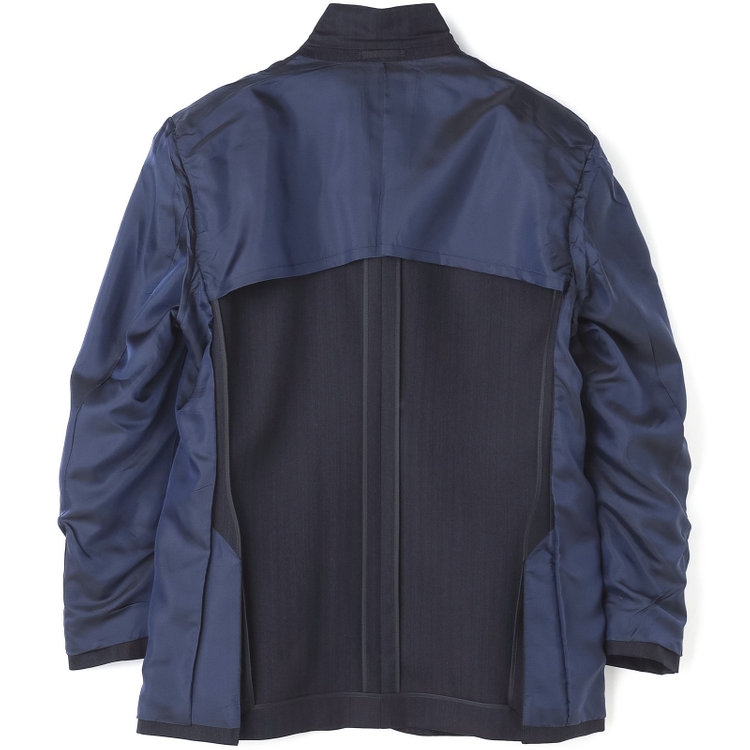 ＫＡＮＳＡＩＭＡＮ 【KANSAIMAN collection】【秋冬】2釦シングルスーツ ショートタック/ネイビー×ストライプ/REAL NAVY COLLECTION/NEW ZEALAND WOOL SHOWER CLEAN/SustainaBee Wool 紺中間