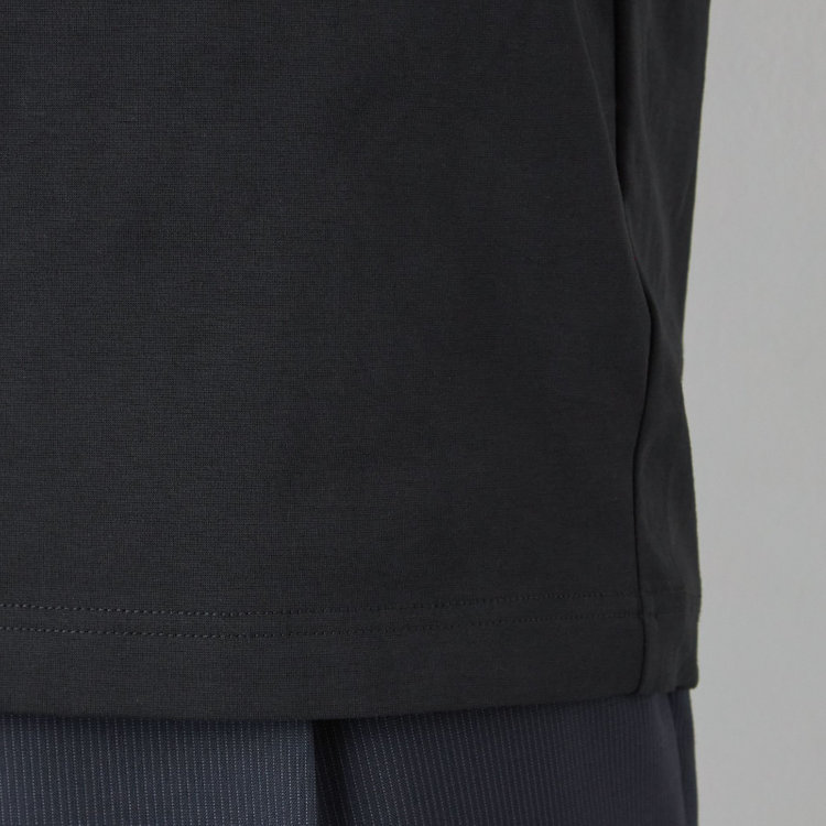 ジョンピアース 【JOHN PEARSE comfort navy】クルーネックロングTシャツ/ブラック/「吸汗速乾」「接触冷感」「UV加工」 黒