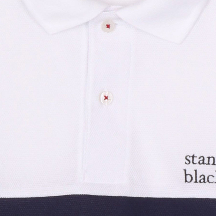 スタンリーブラッカ 【stanley blacker】【半袖】ポロシャツ/ホワイト×グレー×ネイビー グレー系(灰)