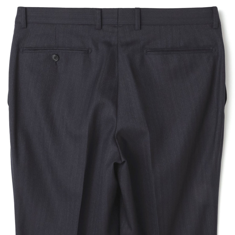 ＫＡＮＳＡＩＭＡＮ 【KANSAIMAN collection】【秋冬】2釦シングルスーツ ショートタック/ネイビー×ストライプ/REAL NAVY COLLECTION/NEW ZEALAND WOOL SHOWER CLEAN/SustainaBee Wool 紺中間