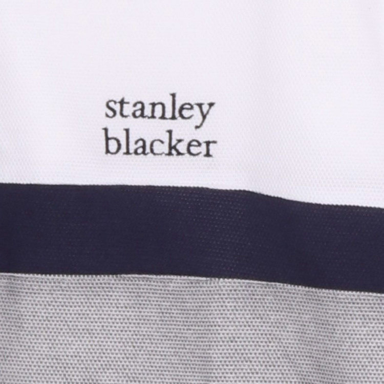 スタンリーブラッカ 【stanley blacker】【半袖】ポロシャツ/ホワイト×グレー×ネイビー グレー系(灰)