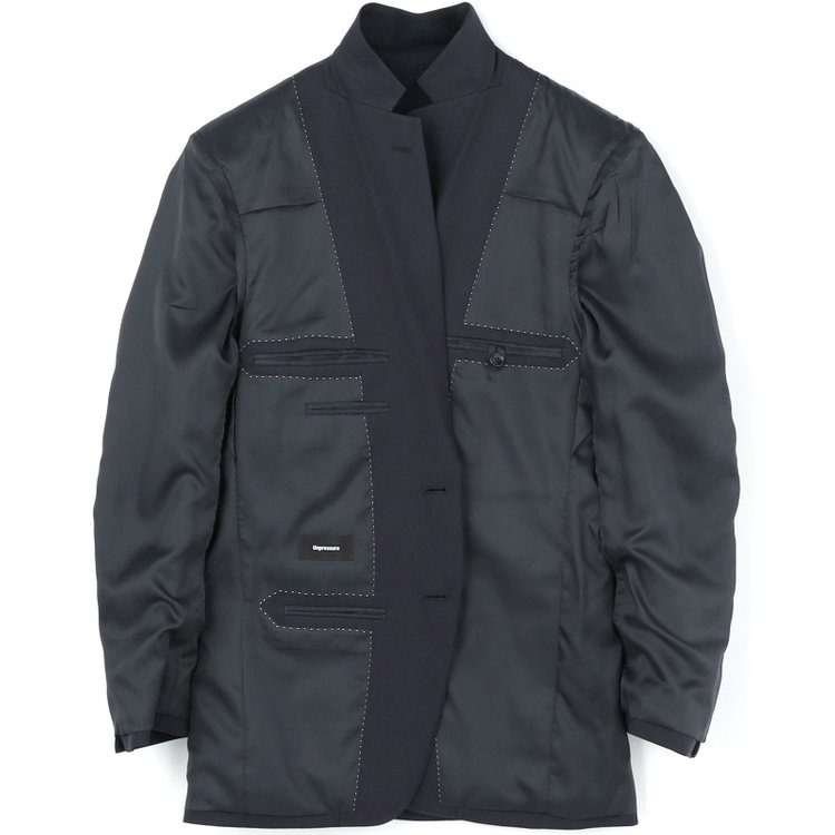 ＵＮＰＲＥＳＳＵＲＥ 【Unpressure】【年間】スリーピース2釦シングルスーツ 0タック/ネイビー×シャドーツイル/ウォッシャブルパンツ/※裾直し必要 紺濃色