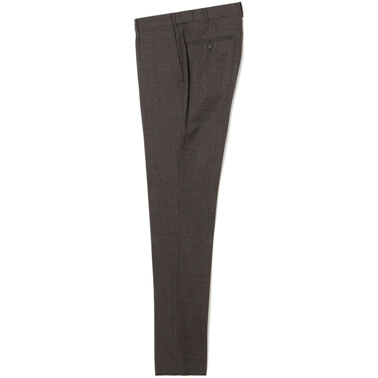 ＪＰ コンフォート 【JOHN PEARSE Comfort】【秋冬】2釦シングルスーツ ショートタック/ブラウン×カスレソリッド /REAL BROWN /NEW ZEALAND WOOL/※裾上げ必要 茶中間