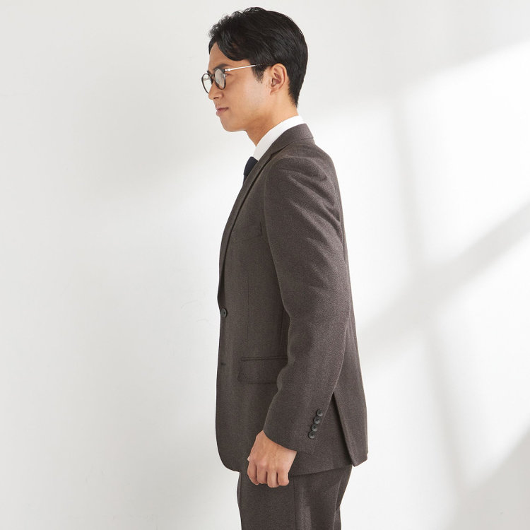 ＪＰ コンフォート 【THE 神 SUIT】【JOHN PEARSE comfort】【秋冬】2釦シングルスーツ ショートタック/ブラウン/ウエストムーブ/REDA ACTIVE/NEW ZEALAND MERINO/SHOWER CLEAN/※裾上げ必要 茶中間