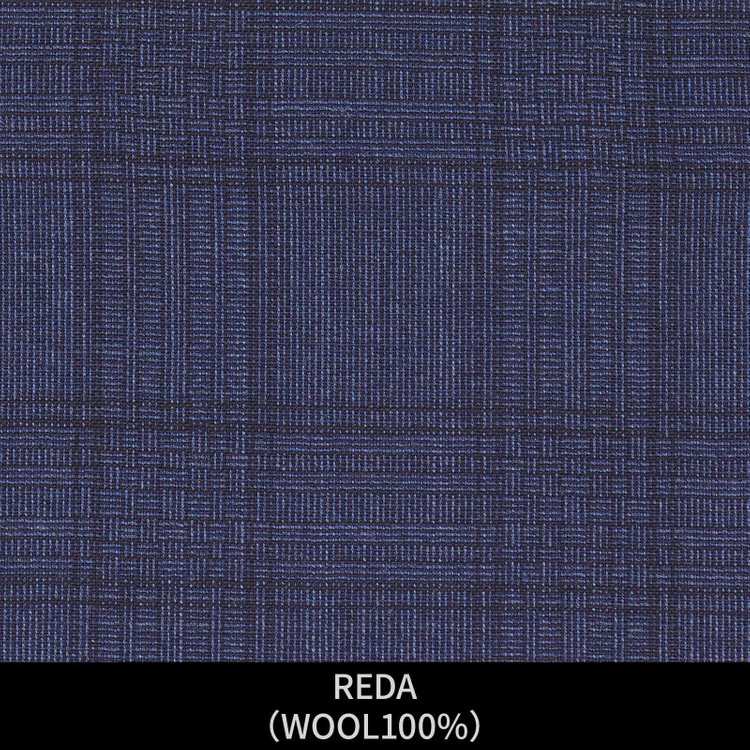 ＪＰ コンフォート 【パターンオーダー】【JOHN PEARSE comfort 6釦2掛ダブル】【春夏】スーツ/REDA/ネイビー×ネイビー×チェック(WOOL100%) ネイビー系(紺)