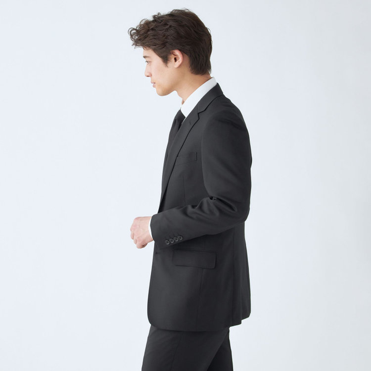 ＪＰセレクトライン 【JOHN PEARSE Black SELECT LINE】【年間】スペアパンツ付き/2釦シングルスーツ 0タック/ブラック×ソリッド/※裾上げ必要 黒