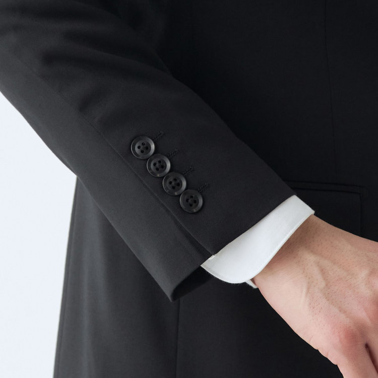 ＪＰセレクトライン 【JOHN PEARSE Black SELECT LINE】【年間】スペアパンツ付き/2釦シングルスーツ 0タック/ブラック×ソリッド/※裾上げ必要 黒