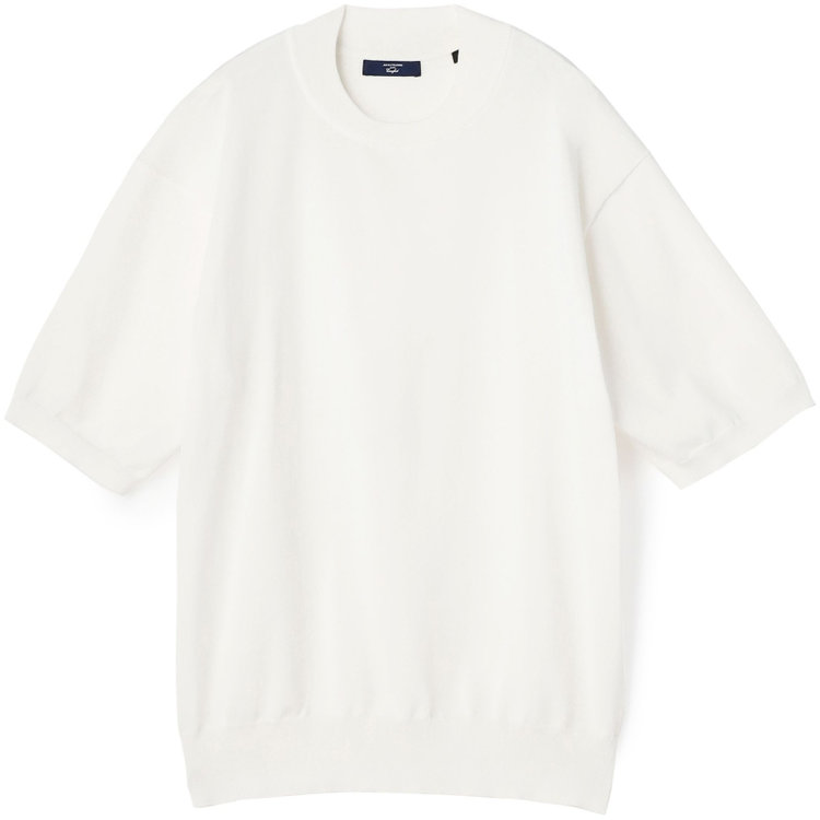 ジョンピアース 【JOHN PEARSE comfort navy】【半袖】ニットTシャツ/ホワイト 白