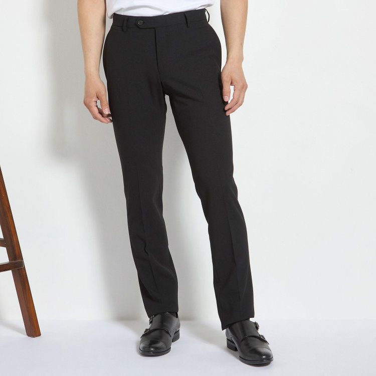 ジョンピアースブラック 【JOHN PEARSE Black SELECT LINE】【春夏】0タックパンツ/ブラック/ULTRA MOVE/※裾上げ必要 黒