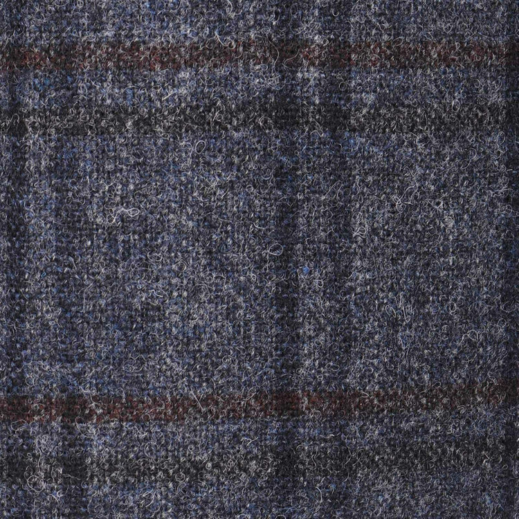 スタンリーブラッカ 【stanley blacker】【秋冬】2釦シングルジャケット/ネイビー×チェック/British Wool グレー系(灰)