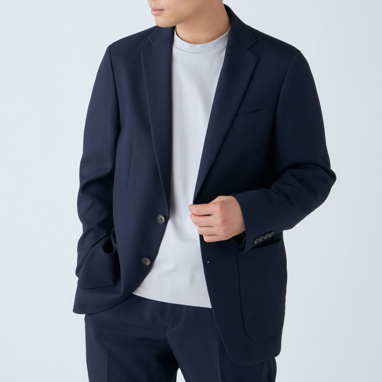 ハイスペックモーション 【HIGH SPEC MOTION】【春夏】ポリエステル2釦シングルジャケット/ネイビー 紺濃色