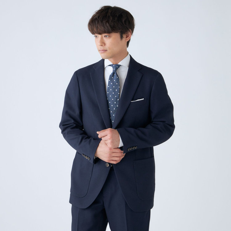 ハイスペックモーション 【HIGH SPEC MOTION】【春夏】ポリエステル2釦シングルジャケット/ネイビー 紺濃色