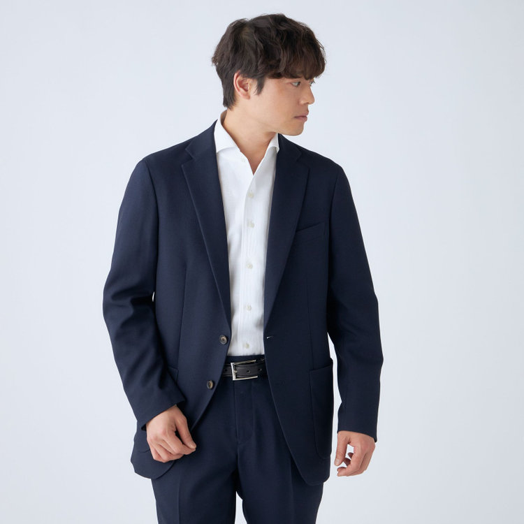 ハイスペックモーション 【HIGH SPEC MOTION】【春夏】ポリエステル2釦シングルジャケット/ネイビー 紺濃色