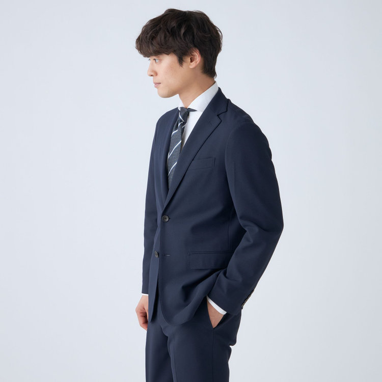 ハイスペックモーション 【HIGH SPEC MOTION】【春夏】ポリエステル2釦シングルジャケット/ネイビー 紺中間