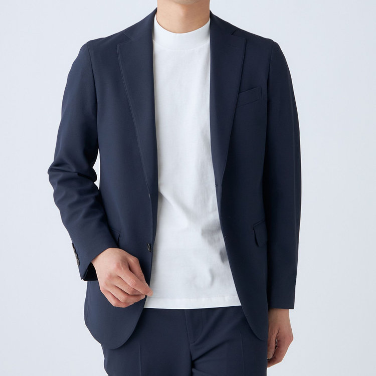 ハイスペックモーション 【HIGH SPEC MOTION】【春夏】ポリエステル2釦シングルジャケット/ネイビー 紺中間