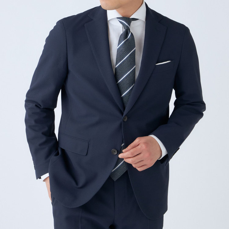 ハイスペックモーション 【HIGH SPEC MOTION】【春夏】ポリエステル2釦シングルジャケット/ネイビー 紺中間