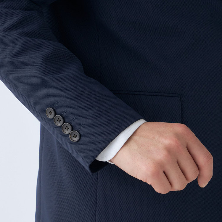 ハイスペックモーション 【HIGH SPEC MOTION】【春夏】ポリエステル2釦シングルジャケット/ネイビー 紺中間