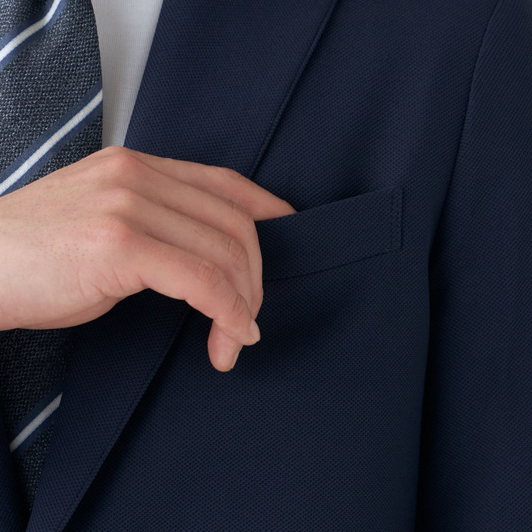 ハイスペックモーション 【HIGH SPEC MOTION】【春夏】ポリエステル2釦シングルジャケット/ネイビー 紺中間