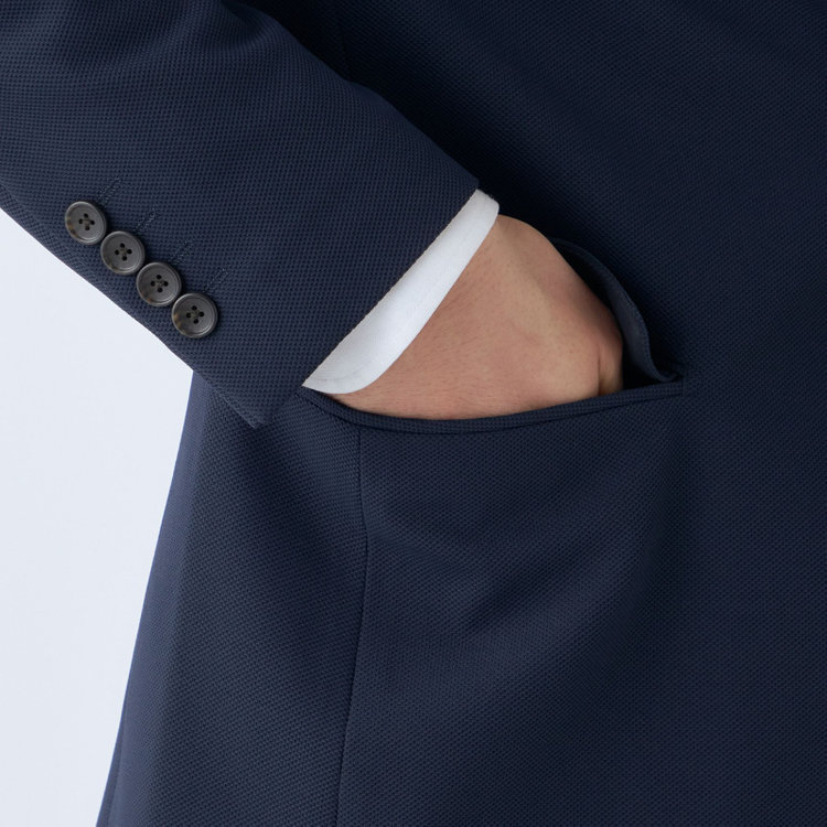 ハイスペックモーション 【HIGH SPEC MOTION】【春夏】ポリエステル2釦シングルジャケット/ネイビー 紺中間