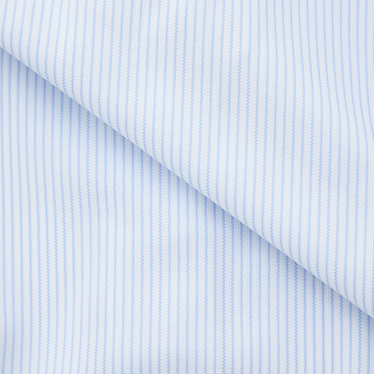 ドナートヴィンチウォモ 【FREEZETECH 氷撃：酷暑対策シャツ】【Donato Vinci Italy Uomo】【STYLISH】ボタンダウンカラーワイシャツ/ホワイト×ブルーストライプ/襟袖裏別布/ULTRA MOVE/ノーアイロン・ストレッチ・高通気性 青中間