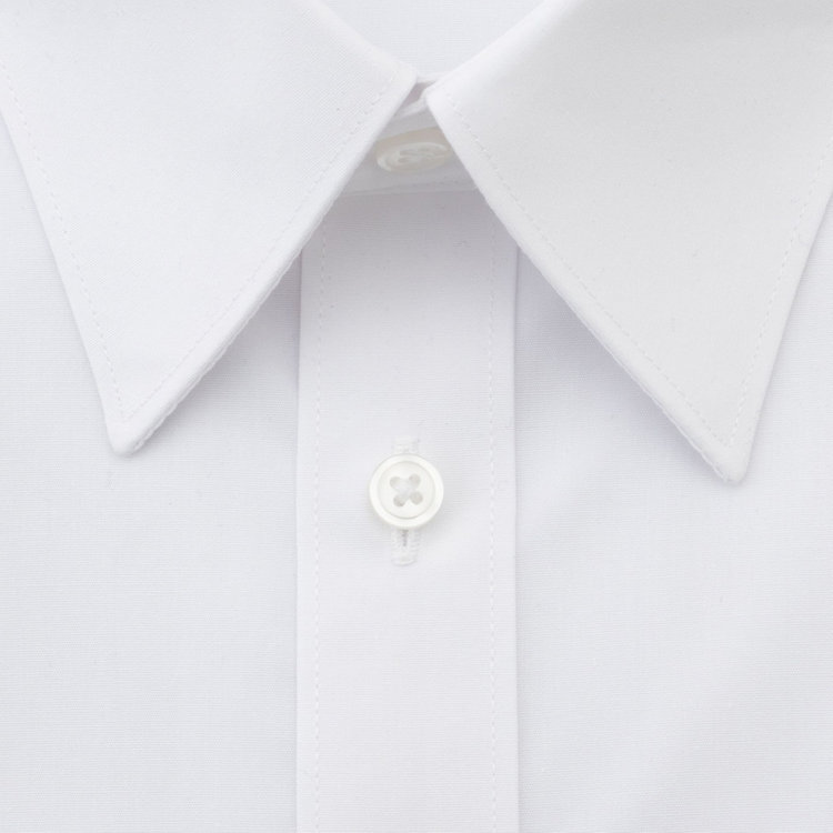 ジョンピアースブラック 【JOHN PEARSE Black】【SLIM】【形態安定】レギュラーカラーワイシャツ/ホワイト×ブロード 白