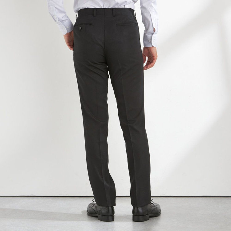 ハイスペックモーション 【HIGH SPEC MOTION】【年間】2釦シングルスーツ 0タック/ブラック×シャドーストライプ/パンツウォシャブル/※裾上げ必要 黒