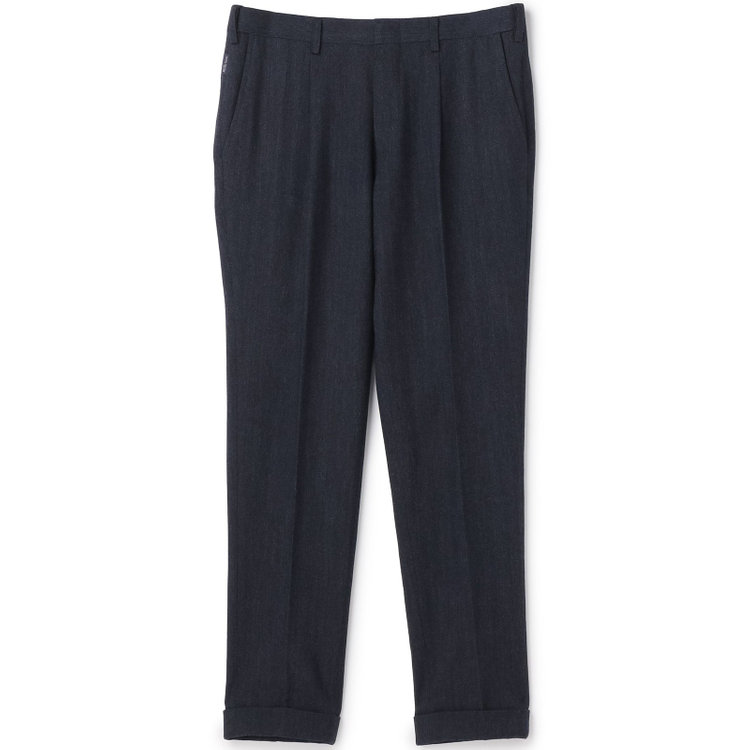 スタンリーブラッカ 【stanley blacker new york】【秋冬】ミルドヘリンボーンパンツ/※裾上げ必要 紺濃色