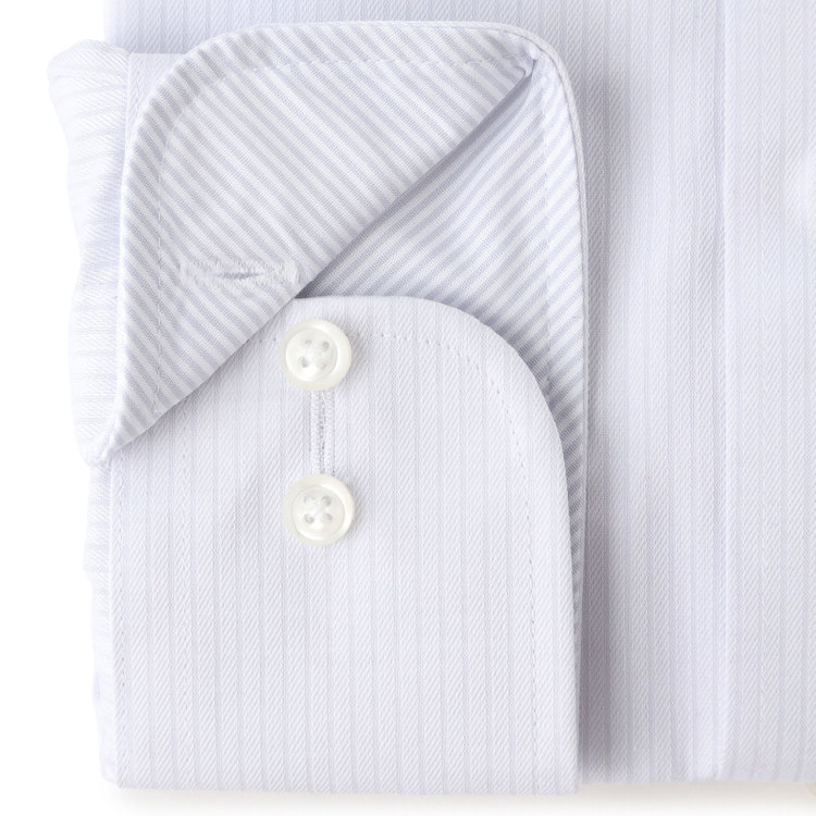 ＪＰコンフォート ネイビー 【JOHN PEARSE comfort navy】【STYLISH】【形態安定】ワイドカラーワイシャツ/グレー×ドビーストライプ グレー中間