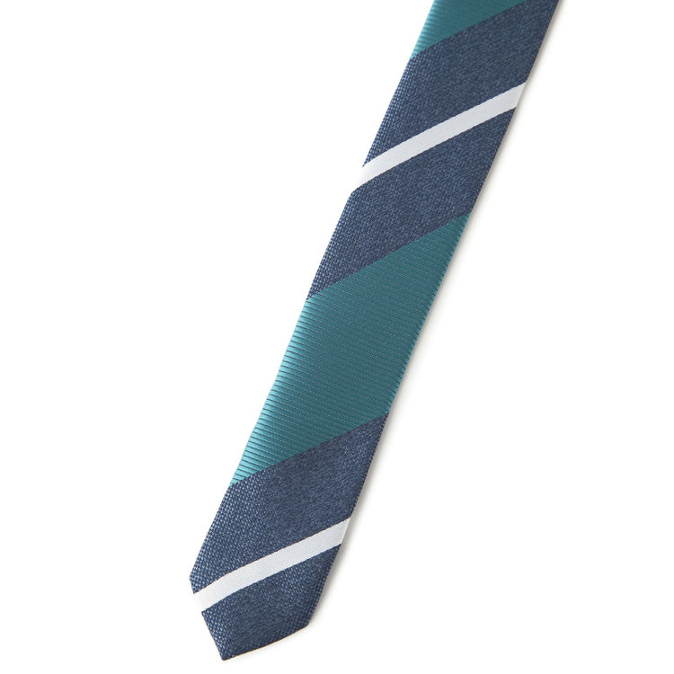 ジョンピアース 【JOHN PEARSE White】ウォッシャブル/ストライプ柄ネクタイ/8.0㎝幅/グリーン×ネイビー×ホワイト その他