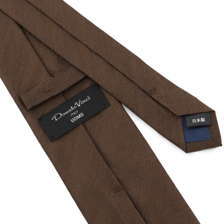 ドナートヴィンチウォモ 【Donato Vinci Italy UOMO】シルクソリッドネクタイ 8.0cm;幅/ブラウン/MADE IN JAPAN その他