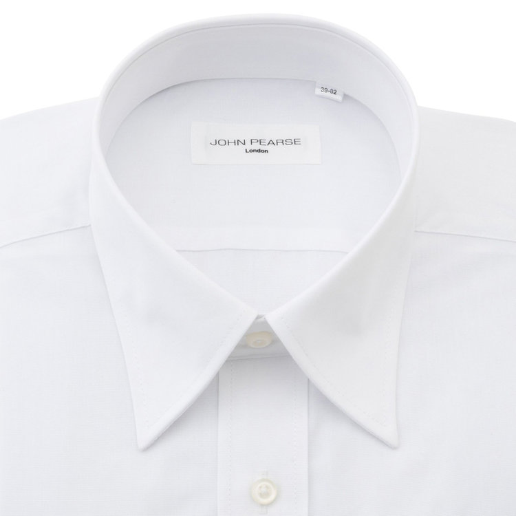 ジョンピアース 【JOHN PEARSE White】【形態安定】レギュラーカラードレスシャツ/ホワイト×ブロード/Oil guard 白