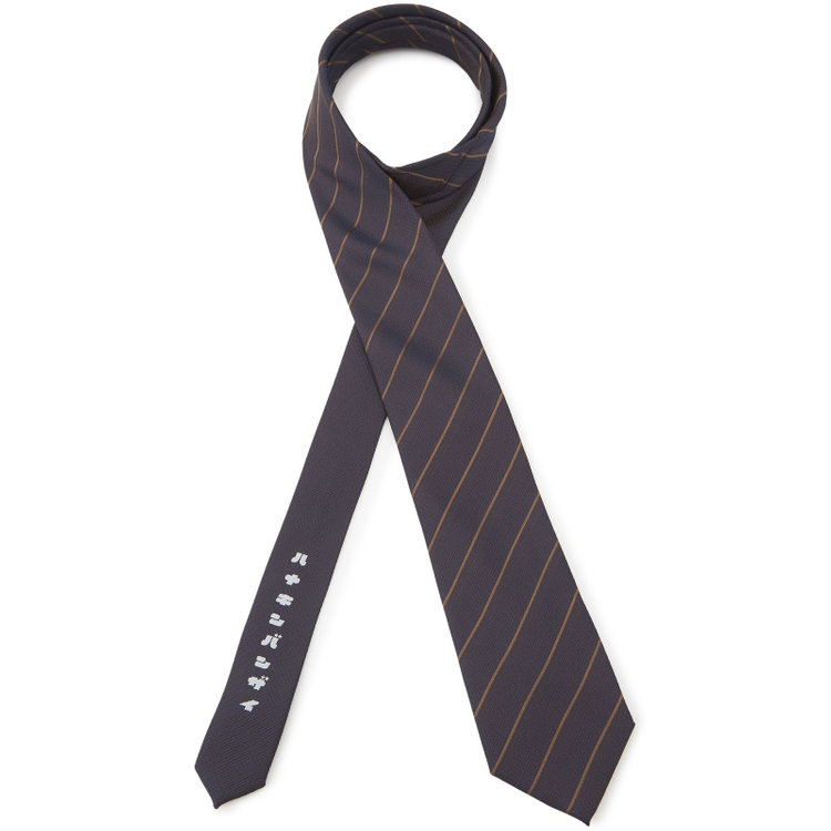 ソノタ（KONAKA用） 土佐兄弟コラボネクタイ＜社会人応援＞【弟】シルクブレンドストライプネクタイ/ブラウン/「ハナキンバンザイ」 その他