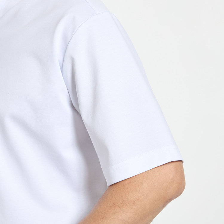 カンサイマン 【KANSAIMAN Collection】【半袖】ノーカラーポロシャツ/ホワイト 白