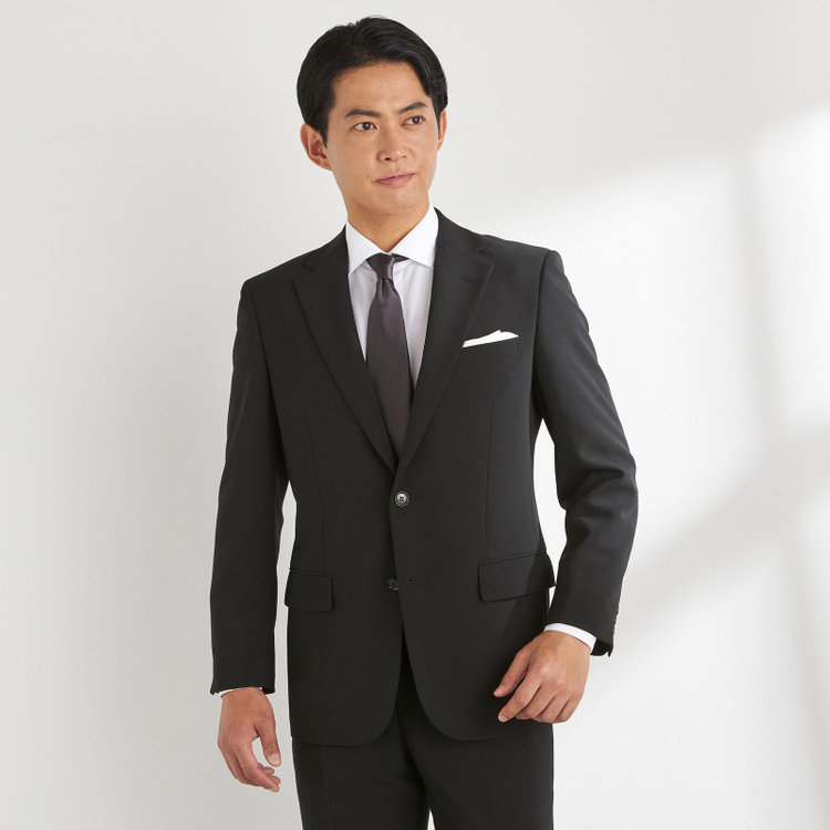 ソノタ（KONAKA用） 【年間】2釦シングルフォーマルスーツ 1タックパンツ/アジャスター付/※裾上げ必要 黒