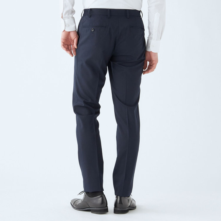 ＪＰ コンフォート 【JOHN PEARSE comfort】【年間】2釦シングルスリーピーススーツ 1タック/ネイビー×シャドーストライプ/ストレッチ/ウエストシャーリング仕様ULTRA MOVE/SHOWER CLEAN/※裾上げ必要 紺中間