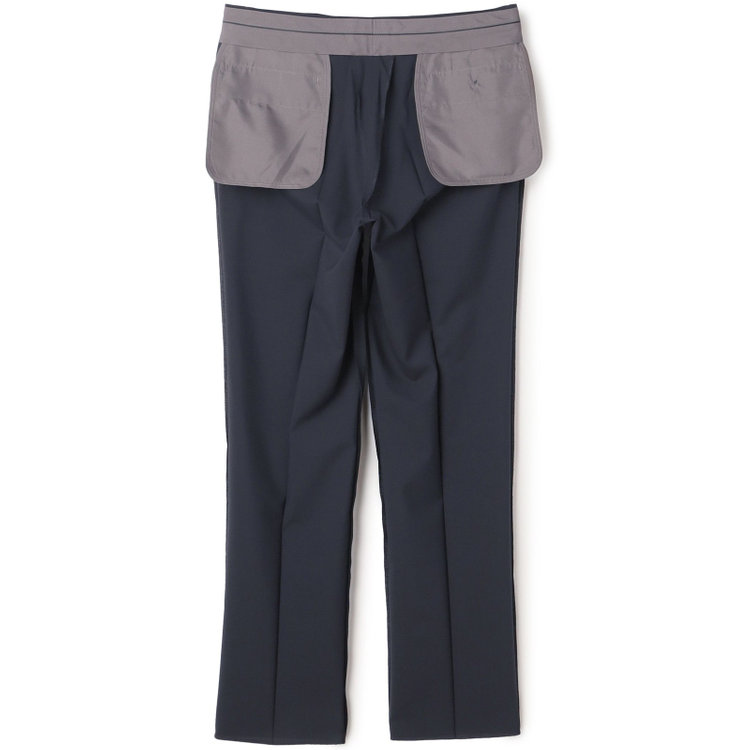 ソノタ（KONAKA用） 【L.O.X】【大きいサイズ】【春夏】ウールブレンド 1タックパンツスラックス/ネイビー×シャドーチェック/ウエストアジャスター仕様/※裾上げ必要 紺濃色