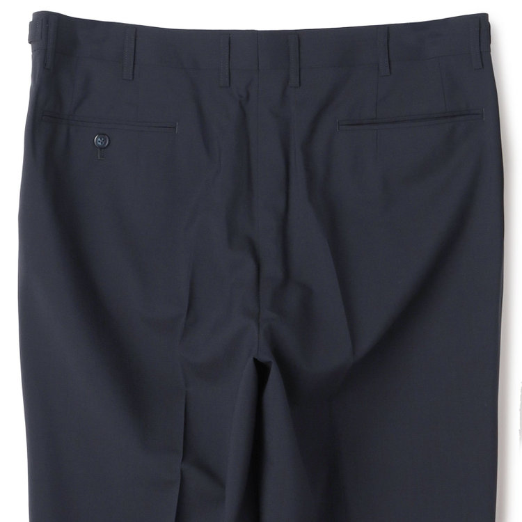 ソノタ（KONAKA用） 【L.O.X】【大きいサイズ】【春夏】ウールブレンド 1タックパンツスラックス/ネイビー×シャドーチェック/ウエストアジャスター仕様/※裾上げ必要 紺濃色