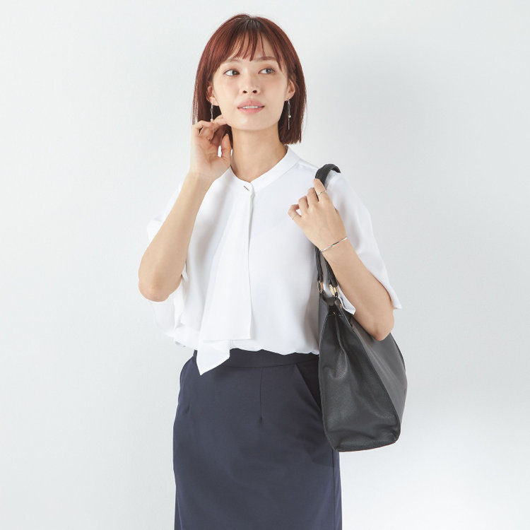 KONAKA　アウトレット 【WEB限定/OUTLET/汚れ・キズ等有】【NATURAL BEAUTY】フレアスリーブボウタイブラウス/ホワイト 白