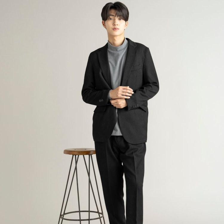 ＵＷＳ ＷＯＲＫ ビジカジセットアップ【ULTRA WORK SUIT】【秋冬】2釦ジャケット/ブラック 黒