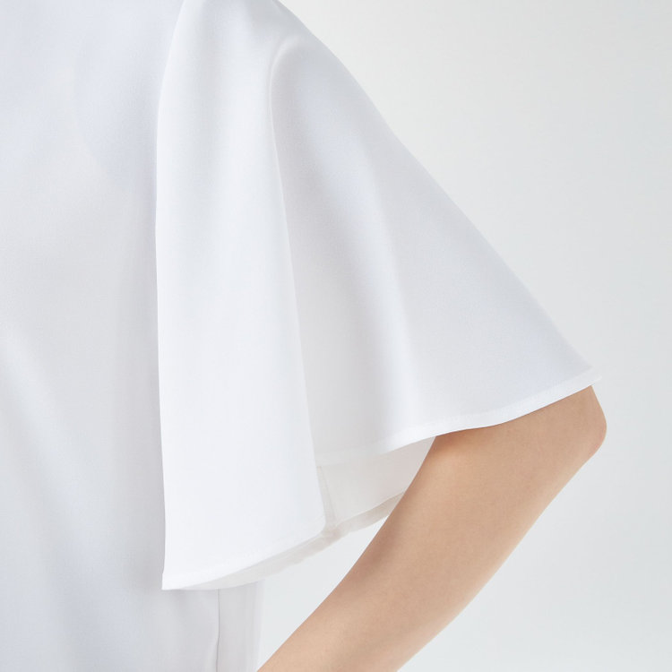 KONAKA　アウトレット 【WEB限定/OUTLET/汚れ・キズ等有】【NATURAL BEAUTY】フレアスリーブボウタイブラウス/ホワイト 白