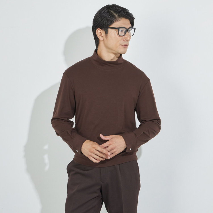 カンサイマン 【KANSAIMAN Collection】【長袖】 ドレスカフニット/ブラウン 茶中間