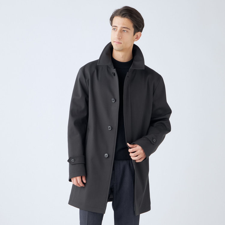 ソノタ（KONAKA用） 【Biscorse】【レギュラーフィット】ステンカラーコート/ブラック/撥水加工 黒